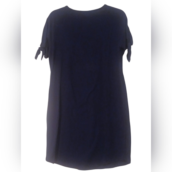 Michael Kors - Red Or Navy Blue, Shift Dress, Short Sleeve, Round Neck, Logo - Picture 9 of 11